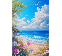 fghgbf Peinture Numero Adulte Kits,Fleur de plage Peinture par Numero,DIY Acrylique Kit de Peinture à l'huile sur Toile,avec Pinceaux Peinture par Numéro pour Décor Murale avec cadre,45x60cm