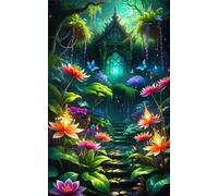 fghgbf Peinture Numero Adulte Kits,Lily Jungle Peinture par Numero,DIY Acrylique Kit de Peinture à l'huile sur Toile,avec Pinceaux Peinture par Numéro pour Décoration Murale avec cadre,45x60cm