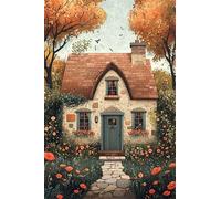 fghgbf Peinture Numero Adulte Kits,Maison Automne Peinture par Numero,DIY Acrylique Kit de Peinture à l'huile sur Toile,avec Pinceaux Peinture par Numéro pour Décor Murale avec cadre,45x60cm