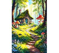 fghgbf Peinture Numero Adulte Kits,Maison de la jungle Peinture par Numero,DIY Acrylique Kit de Peinture à l'huile sur Toile,avec Pinceaux Peinture par Numéro pour Décor Murale avec cadre,45x60cm