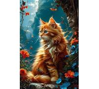fghgbf Peinture Numero Adulte Kits,Paysage de chat Peinture par Numero,DIY Acrylique Kit de Peinture à l'huile sur Toile,avec Pinceaux Peinture par Numéro pour Décor Murale avec cadre,45x60cm