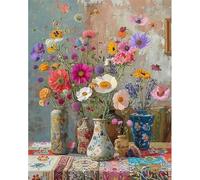 fghgbf Peinture Numero Adulte Kits,Plante en vase Peinture par Numero,DIY Acrylique Kit de Peinture à l'huile sur Toile,avec Pinceaux Peinture par Numéro pour Décor Murale avec cadre,45x60cm