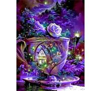 fghgbf Peinture Numero Adulte Kits,Purple Wonderland Peinture par Numero,DIY Acrylique Kit de Peinture à l'huile sur Toile,avec Pinceaux Peinture par Numéro pour Décor Murale Sans Cadre,50x65cm