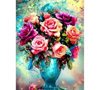 fghgbf Peinture Numero Adulte Kits,Rose Pink Purple Peinture par Numero,DIY Acrylique Kit de Peinture à l'huile sur Toile,avec Pinceaux Peinture par Numéro pour Décor Murale Sans Cadre,50x65cm