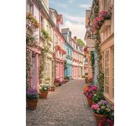 fghgbf Peinture Numero Adulte Kits,Rue de la ville Peinture par Numero,DIY Acrylique Kit de Peinture à l'huile sur Toile,avec Pinceaux Peinture par Numéro pour Décor Murale avec cadre,45x60cm
