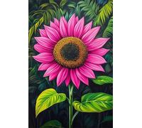 fghgbf Peinture Numero Adulte Kits,Tournesol violet Peinture par Numero,DIY Acrylique Kit de Peinture à l'huile sur Toile,avec Pinceaux Peinture par Numéro pour Décor Murale avec cadre,45x60cm