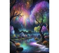 fghgbf Peinture Numero Adulte,Paysage coloré DIY Kits de Peinture au Numéro,Acrylique Peinture par Numéros avec Pinceaux Peinture Paint by Numbers pour Décoration Maison et Cadeau avec cadre,55x70cm
