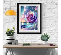 fghgbf Peinture Numero Adulte,Seaside Rose DIY Kits de Peinture au Numéro,Acrylique Peinture par Numéros avec Pinceaux Peinture Paint by Numbers pour Décoration Maison et Cadeau Sans Cadre,60x75cm