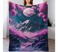 FGHJHGG Cerisier Japonais Couverture Flannel Douce Et Chaude, Entretien Facile À La Machine, pour Voyager, Lit Ou Canapé 150×200cm