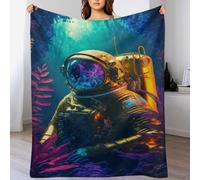 FGHJHGG Couverture Canapé Monde Aquatique dans l'espace, Flannel Couvertures Douce Moelleuse, Chaude De Décoratifs pour Home Office Voyage 140×180cm