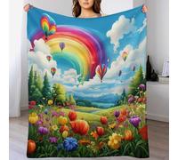 FGHJHGG Couverture Polaire Ballon Arc-en-Ciel pour Le Canapé, Le Lit, Couvertures Moelleuse Flannel pour Toutes Les Saisons, 100×130cm