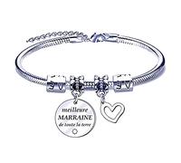 FGHJK Bracelet Marraine Cadeau Marraine Bracelet Femme Fete des Meres Cadeau Femme La Meilleure Marraine du Monde Je t'aime pour toujours Cadeau Marraine Bapteme Bijoux Femme (2)