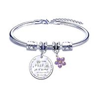 FGHJK Cadeau Femme Bracelets Femme Enfant à Ma Fille Je t'aime Idee Cadeau Ado Fille Anniversaire Pendentif Bracelets