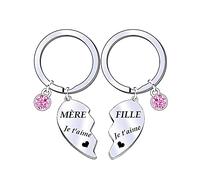 FGHJK Cadeau Femme Maman Noel Cadeau Fete des Meres Porte-clés Maman Fille Anniversaire Mere Fille Fête des Mères (3)