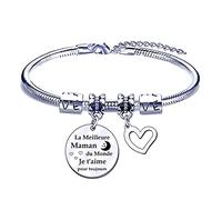 FGHJK Cadeau Fete des Meres Cadeau Maman Fille 2Pcs Bracelet Maman Fille Cadeau Anniversaire Maman Fille Cadeau Maman Fille Original Bracelet Femme Cadeau pour Maman Fille Cadeau Maman pas cher (15)