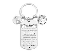 FGHJK Cadeau Fete des Peres, Porte clef Papa, Idee Cadeau Papa Anniversaire Noel, Porte Clé Peres, Beau Papa Cadeau Original (10)