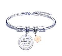 FGHJK Cadeau Nièce Bracelets Femme Garçon Fille Enfant Je T'aime Ma Nièce Idee Cadeau Femme d'anniversaire Ado Fille Pendentif Bracelets