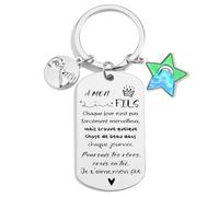 FGHJK Cadeau Noel Fils Cadeau Homme Anniversaire Porte clef Homme Garçon Enfant Je T'aime Mon Fils (3)