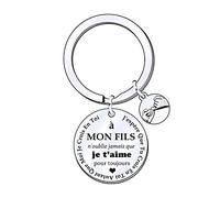 FGHJK Cadeau Noel Fils Cadeau Homme Porte Clef Homme Anniversaire Garçon Enfant Je T'aime Mon Fils (1)