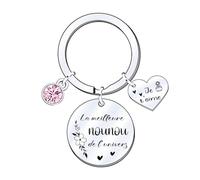 FGHJK Cadeau Noel Nounou Porte-clés Nounou Original Merci