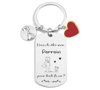 FGHJK Cadeau Parrain Porte clés Cadeau Parrain Anniversaire Cadeau Parrain Noel Cadeau jour du Baptême Parrain Cadeau Parrain Original Cadeau Parrain Personnalisé (1)
