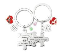 FGHJK Cadeau Saint Valentin pour Homme Femme Couple Puzzle Porte-clés Cadeau Porte-clés idéal pour couple petite amie petit ami,-Je t'aime-Saint Valentin Cadeau (1)