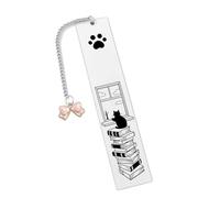 FGHJK Marque-page Chat,Marque-page Créatif en Acier Inoxydable,Cadeau Original pour Amoureux des Chat et Lecteurs Idéal Cadeau pour Amis, Famille, Papa ou Maman - Accessoire Livre Thème Animal