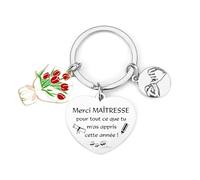 FGHJK Porte Clés Maîtresse - Cadeau pour la Meilleure Maîtresse d'école - Fin d'année pour Femme