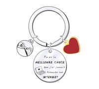 FGHJK Porte-clés pour Couple, Porte-clés en Forme de Cœur, Cadeau Saint Valentin, Cadeau Noël Couple (9)