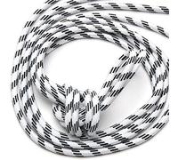 FGHOMEAQFD 1 Paire de Chaussures de Sport d'escalade en Plein air 3,5 mm de Large Chaussures Corde de Pantalon pour Enfants Adultes Lacet Rond-Blanc / Noir_100cm