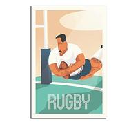 FGHR Poster vintage France Rugby Art sur toile Moderne Famille Bureau Chambre Décoration Poster