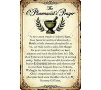 FGHRR Panneau mural en métal avec inscription « The Pharmacist's Prayer Lord As I Work Behind This Counter Prescription with Knowledge » - 30,5 x 20,3 cm