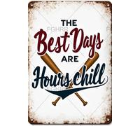 FGHRR Plaque en métal en aluminium « The Best Days End with Baseball » - 30,5 x 20,3 cm