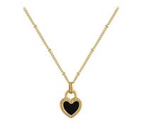 FGHSKIZ Le Collier, Collier avec Pendentif en Cristal de Zircon, en Acier Inoxydable 316L, cœur de pêche Noir for Femmes, Nouvelle chaîne de Cou de Luxe, Bijoux Cadeaux
