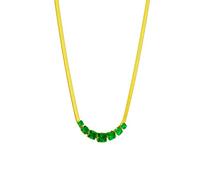 FGHSKIZ Le Collier, Collier en Acier Inoxydable 316L for Femmes, Vert, Blanc, Cristal carré, Zircon, chaîne Serpent Plate, Bijoux de Luxe, Cadeaux