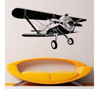 FGJFGGFR Autocollant mural d'avion, autocollant mural d'avion d'aviation, décor de chambre d'enfants de garçons, décor mural en vinyle