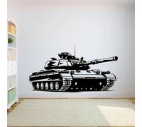 FGJFGGFR Autocollant mural de char d'assaut autocollant mural de soldat de l'armée autocollant de décoration de chambre d'enfant autocollant d'art en vinyle noir auto-adhésif