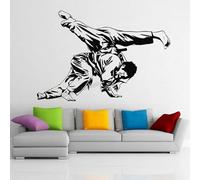 FGJFGGFR Autocollants muraux de Judo en vinyle, autocollants muraux de sport de Judo, autocollants muraux de gymnastique amovibles et imperméables, autocollants d'art de chambre à coucher