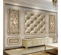 FGJFGGFR Papier peint mural autocollant en PVC 3D pour salon motif fleurs rétro pack souple décoration d'intérieur autocollant mural