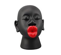 FGJUYLKvchgf Ornement de Personnage Simple de Grandes lèvres Rouges, décorations de Bureau for Un Usage Domestique Matériau en résine Salon Salle d'étude Meuble TV Sculpture(Black)