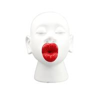 FGJUYLKvchgf Ornement de Personnage Simple de Grandes lèvres Rouges, décorations de Bureau for Un Usage Domestique Matériau en résine Salon Salle d'étude Meuble TV Sculpture(White)