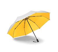 FGJUYLKvchgf Parapluie pliable portable Compact Tri-Fold Parasol Wind and Rain Proof Design forte et robuste ensoleillée/pluie double usage(Yellow)