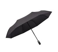 FGJUYLKvchgf Parapluie pliant entièrement automatique Compact Tri-Fold Parasol Wind and Rain Proof Design Fort et robuste ensoleillé/pluie double usage(Black)