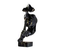 FGJUYLKvchgf Silence is Golden-Ornaments, l'artisanat créatif en résine for la Maison, Le Salon, Le Bureau, la décoration de Bureau(Black)