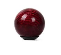 FGKDLDZCZM Pommeau de Vitesse Pommeau de levier de vitesse circulaire universel en fibre de carbone pour voiture, en forme de boule ronde(Red)