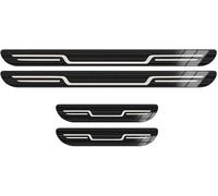 FGMSSOUG 4 PièCes Garnitures de Seuil PortièRe Voiture en Acier Inoxydable pour Ford Fusion (2007 2008 2009 2010 2011 2012 2013 2014 2015), Protecteur de PéDale de Seuil de Porte.,Black