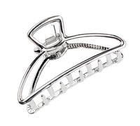 Fgnuay Pinces métalliques, grandes pinces à griffes pour cheveux épais, argent