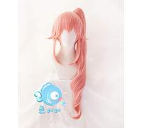 FGO Fate Grand Order Extra Servant Roulette Tamamo No Mae Longue Queue de Cheval Rose Droite/Bouclée Cosplay Cheveux Synthétiques + Perruque Gratuite Cap C queue de cheval (100 CM)
