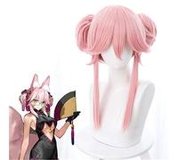 FGO Fate Grand Order EXTRA Tamamo No Mae Cosplay perruques longues queues de cheval roses perruque bouclée résistant à la chaleur perruque de cheveux synthétiques pour les femmes