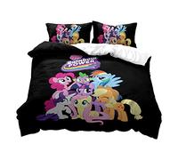 Fgolphd Little Pony Parure de lit avec Housse de Couette et taies d'oreiller en Microfibre Motif 3D pour Jeune Fille Un rêve de Princesse (1200 x 200 cm)